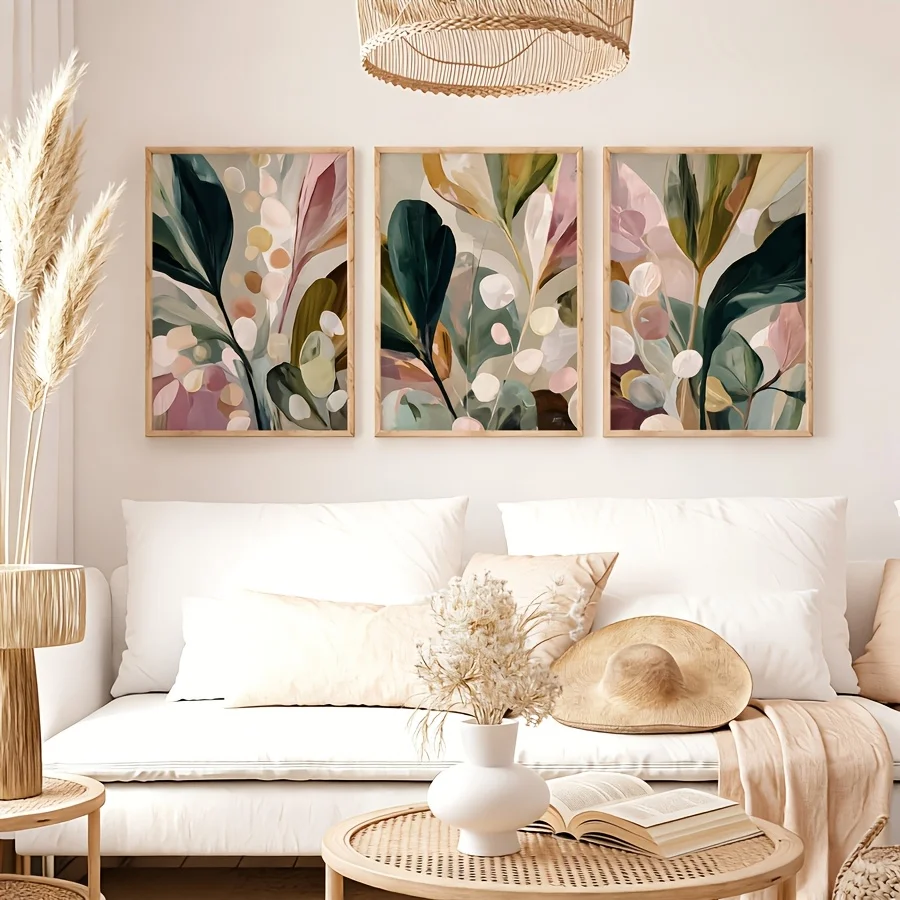 Abstract Canvas Set - مجموعة كبيرة من 3 قطع، طباعة