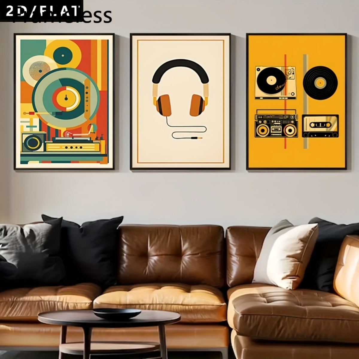 Abstract Canvas Set - (بدون إطار، 3 قطع) - مجموعة